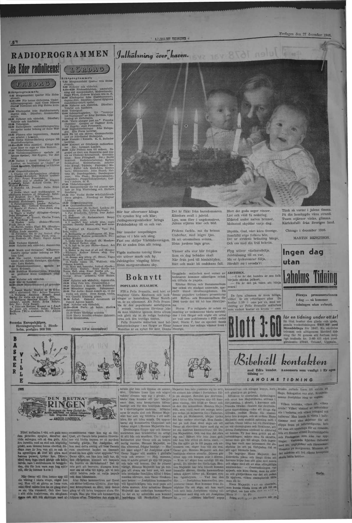 Laholms Tidning Fredag 27 december 1946, sida 6