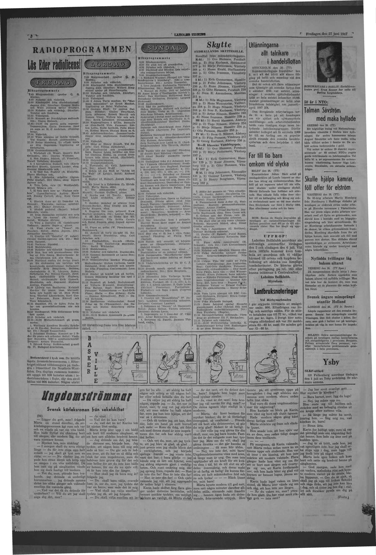 Laholms Tidning Fredag 27 juni 1947, sida 6