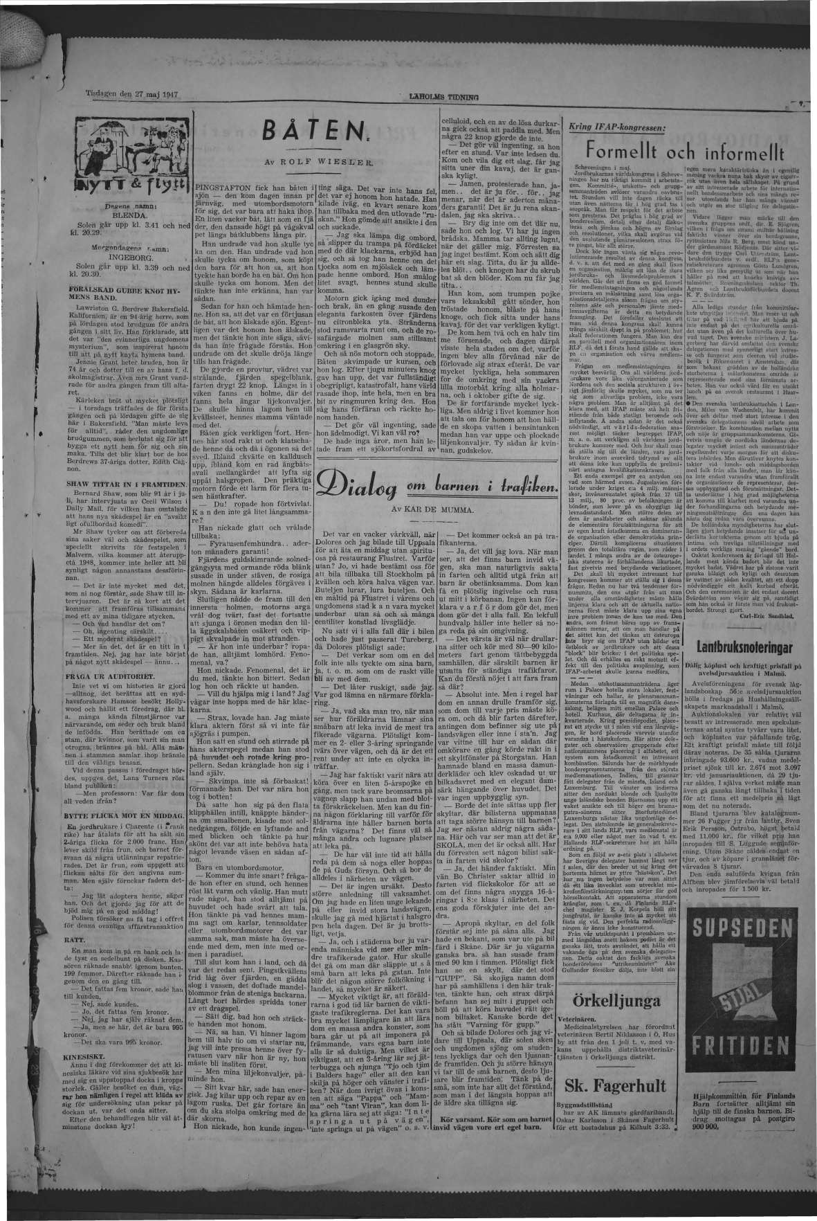 Laholms Tidning Tisdag 27 maj 1947, sida 7