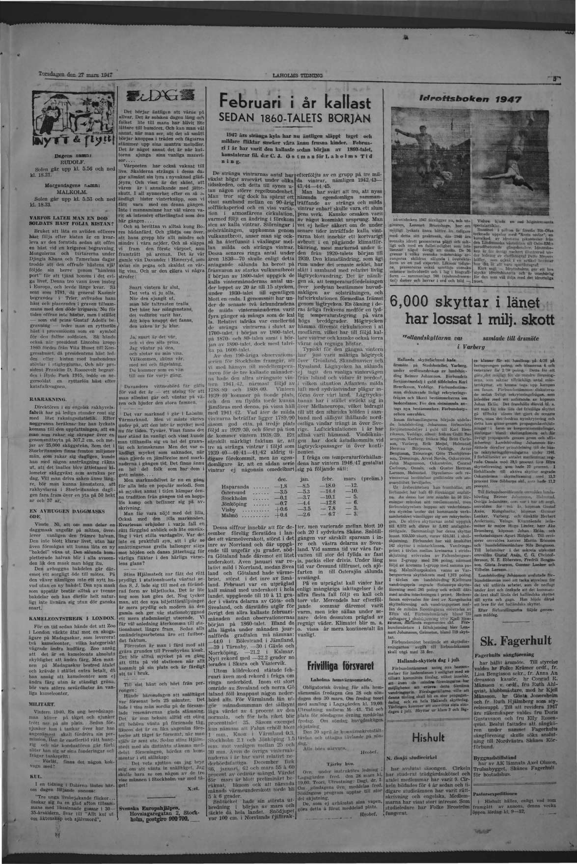 Laholms Tidning Torsdag 27 mars 1947, sida 5