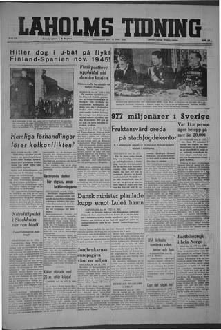 Förstasidan, Onsdag 27 november 1946