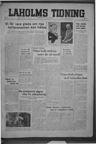 Förstasidan, Torsdag 27 november 1947