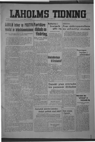 Förstasidan, Måndag 28 april 1947