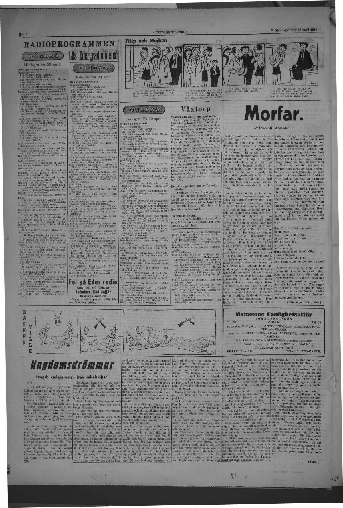 Laholms Tidning Måndag 28 april 1947, sida 6