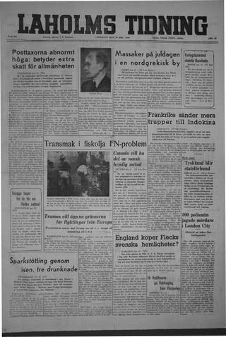 Förstasidan, Lördag 28 december 1946