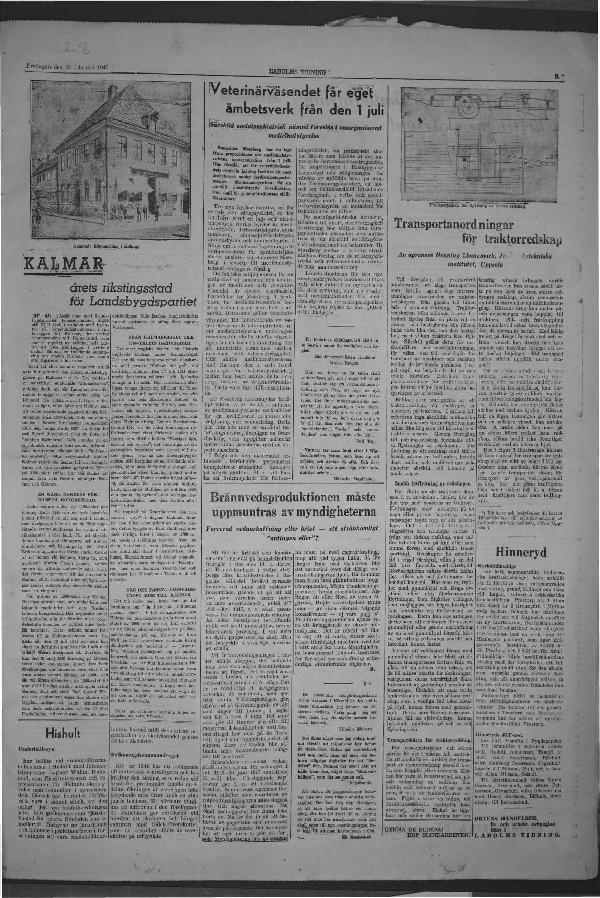 Laholms Tidning Fredag 28 februari 1947, sida 5