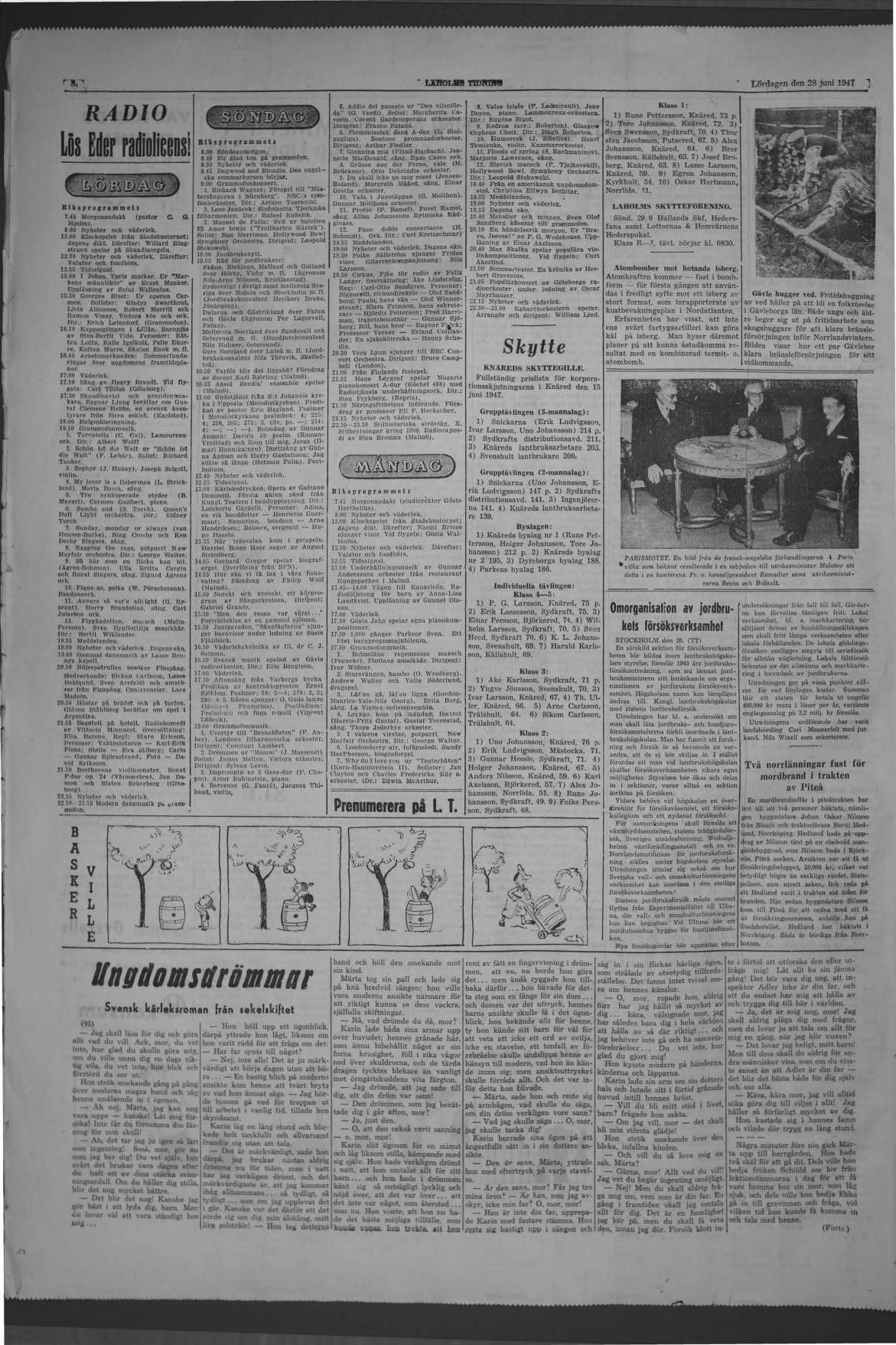 Laholms Tidning Lördag 28 juni 1947, sida 8