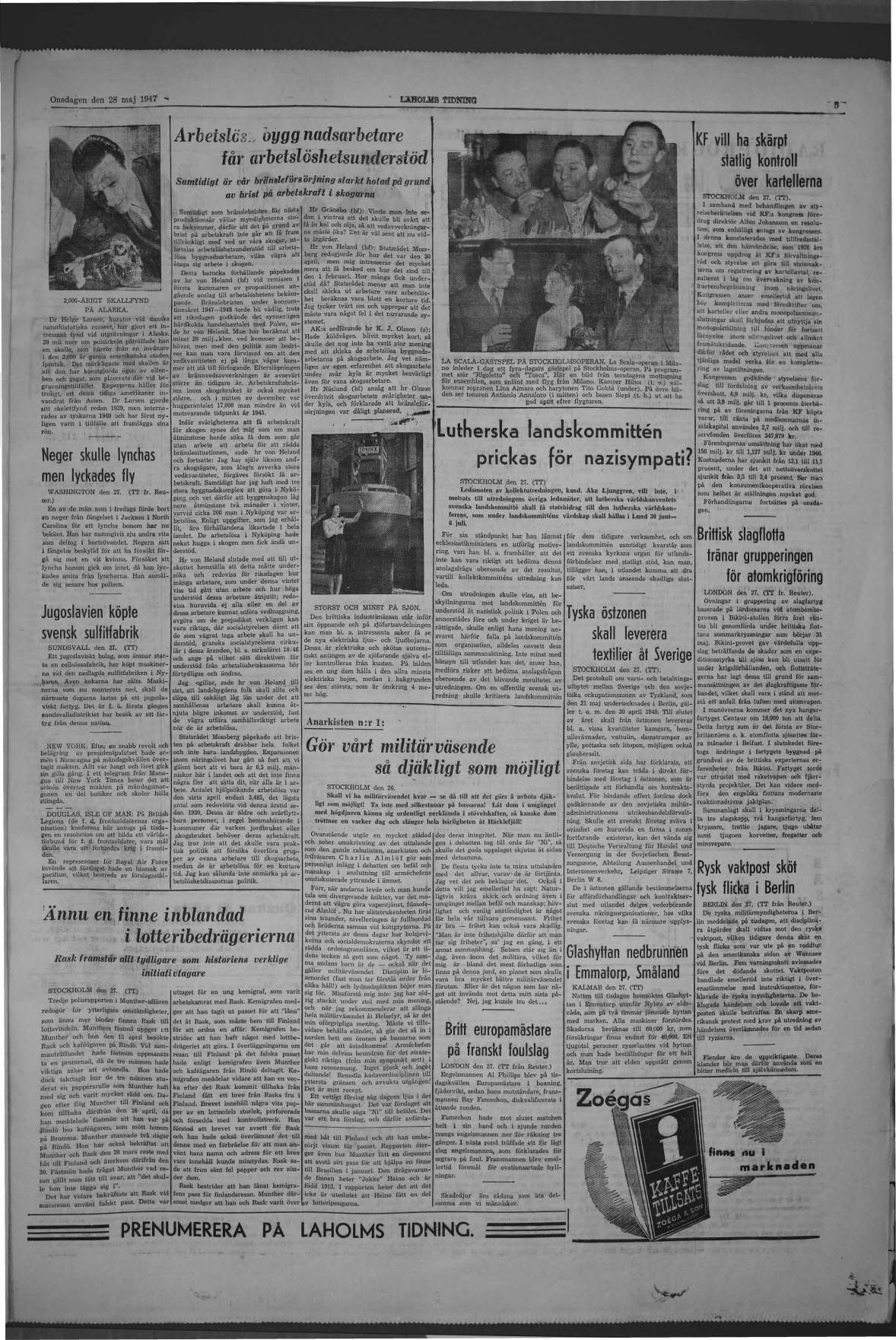 Laholms Tidning Onsdag 28 maj 1947, sida 5