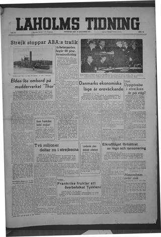 Förstasidan, Fredag 28 november 1947