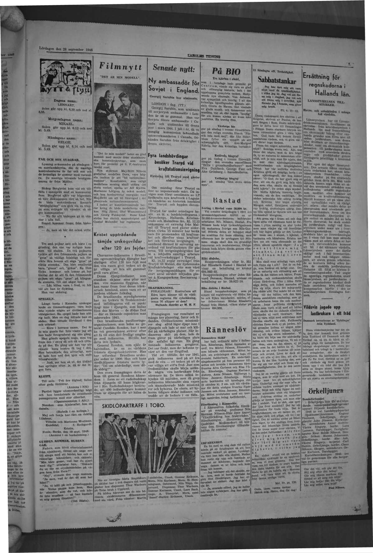 Laholms Tidning Lördag 28 september 1946, sida 7