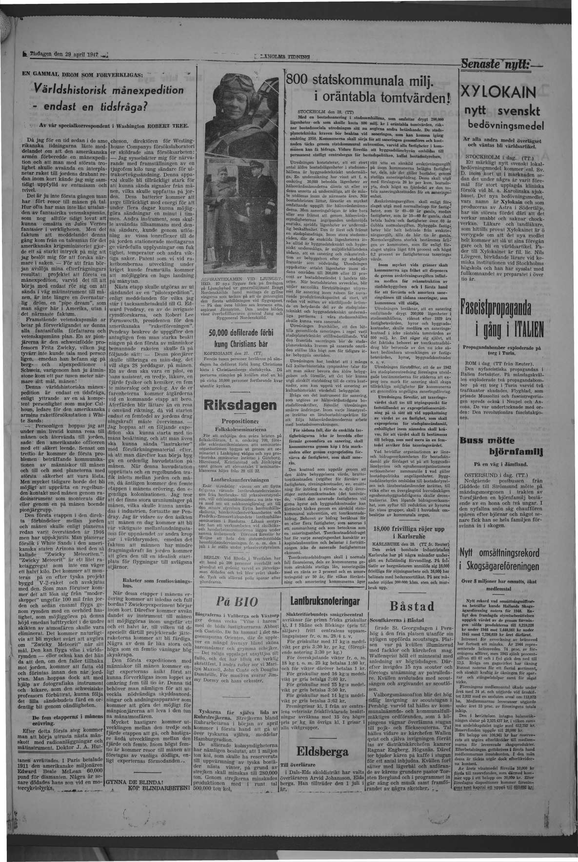 Laholms Tidning Tisdag 29 april 1947, sida 3