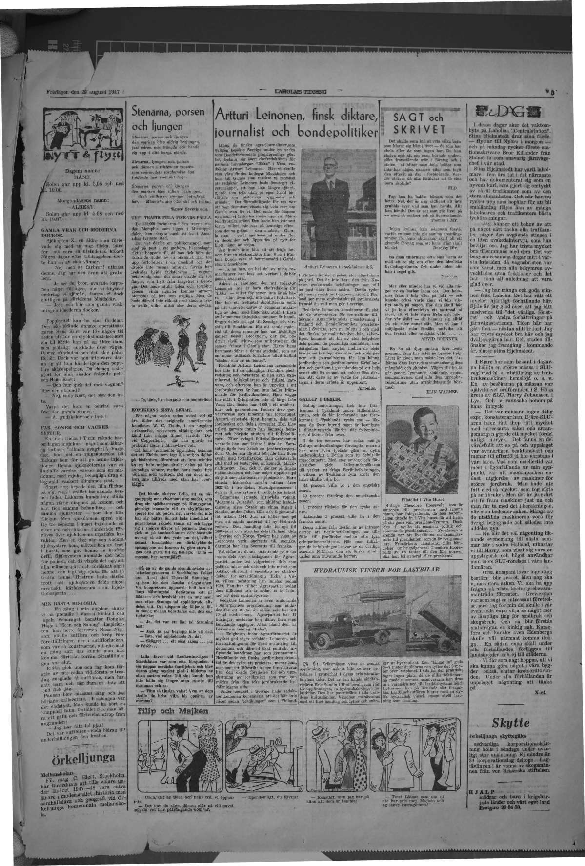 Laholms Tidning Fredag 29 augusti 1947, sida 5