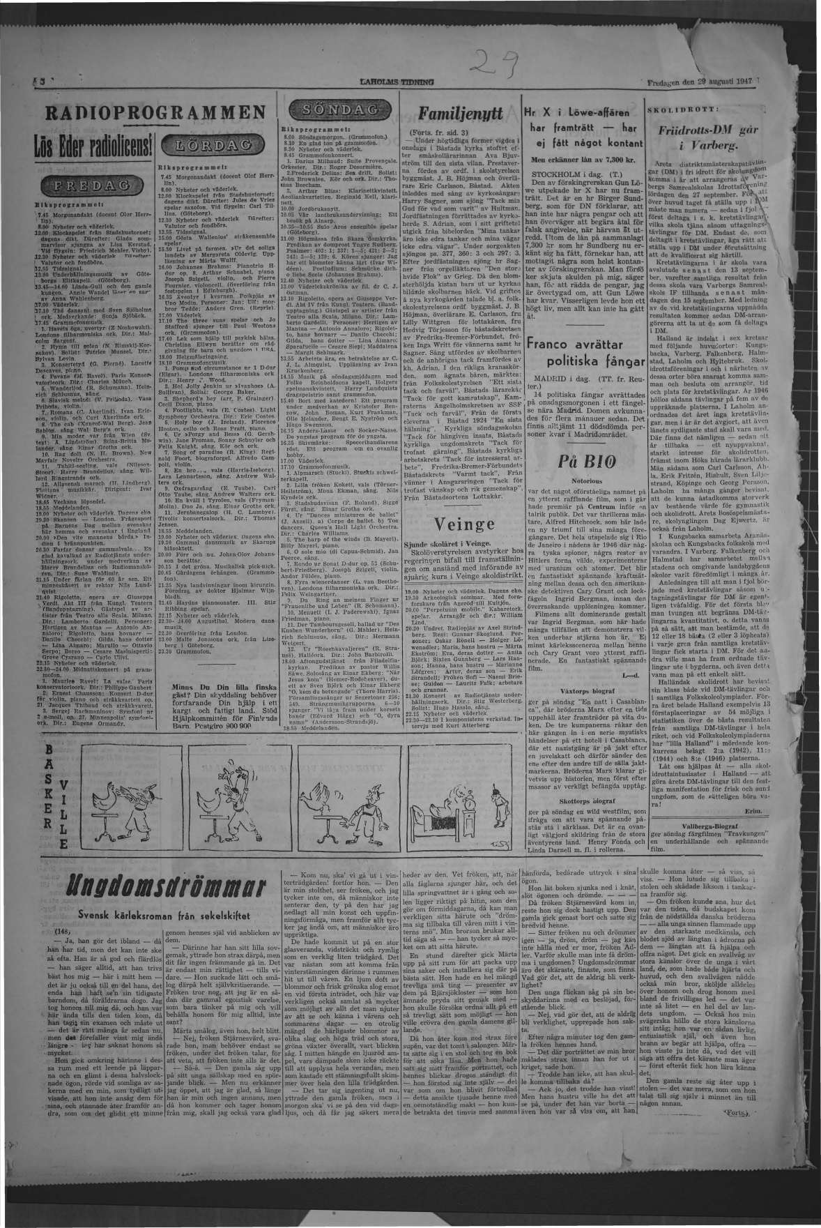 Laholms Tidning Fredag 29 augusti 1947, sida 6