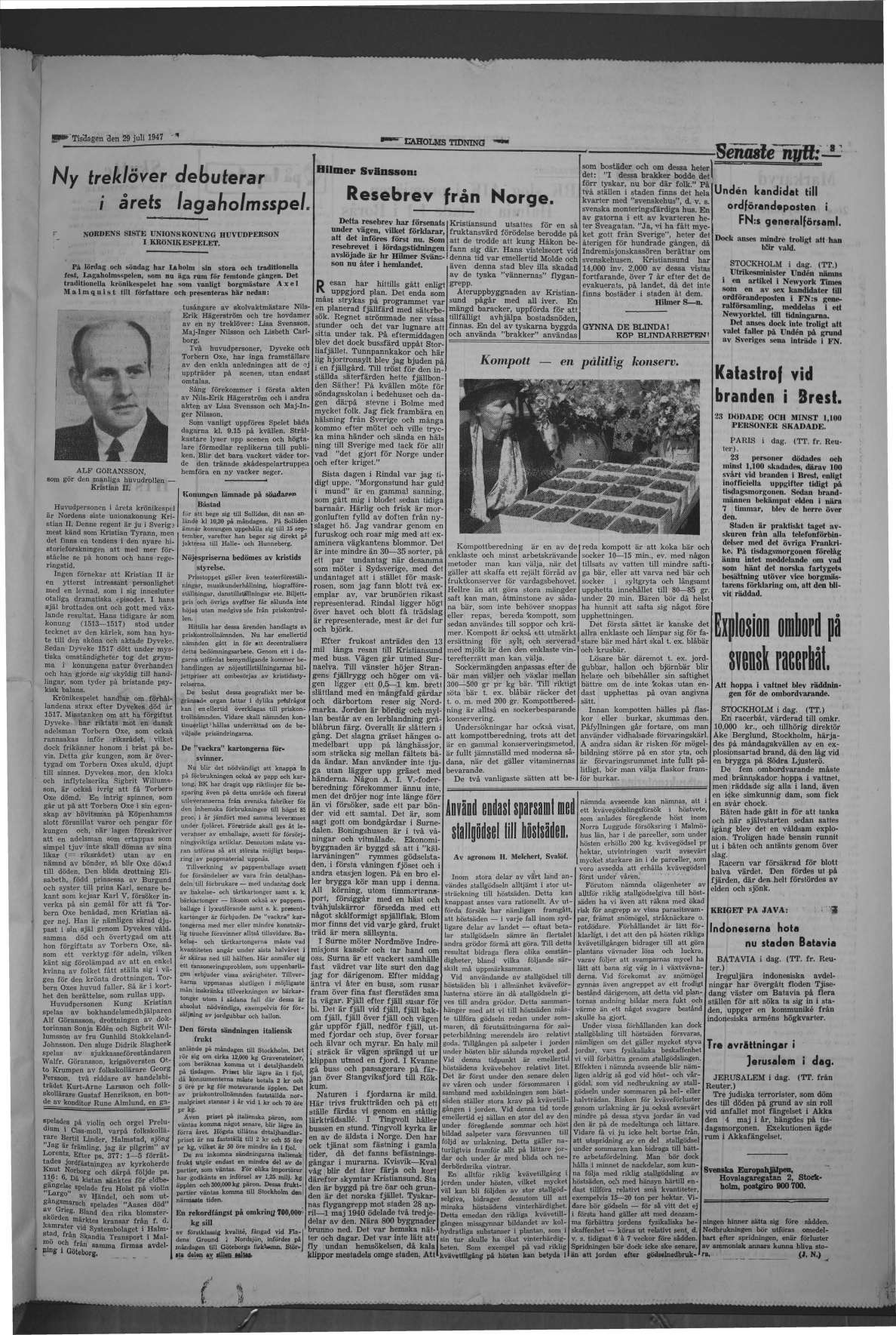 Laholms Tidning Tisdag 29 juli 1947, sida 3