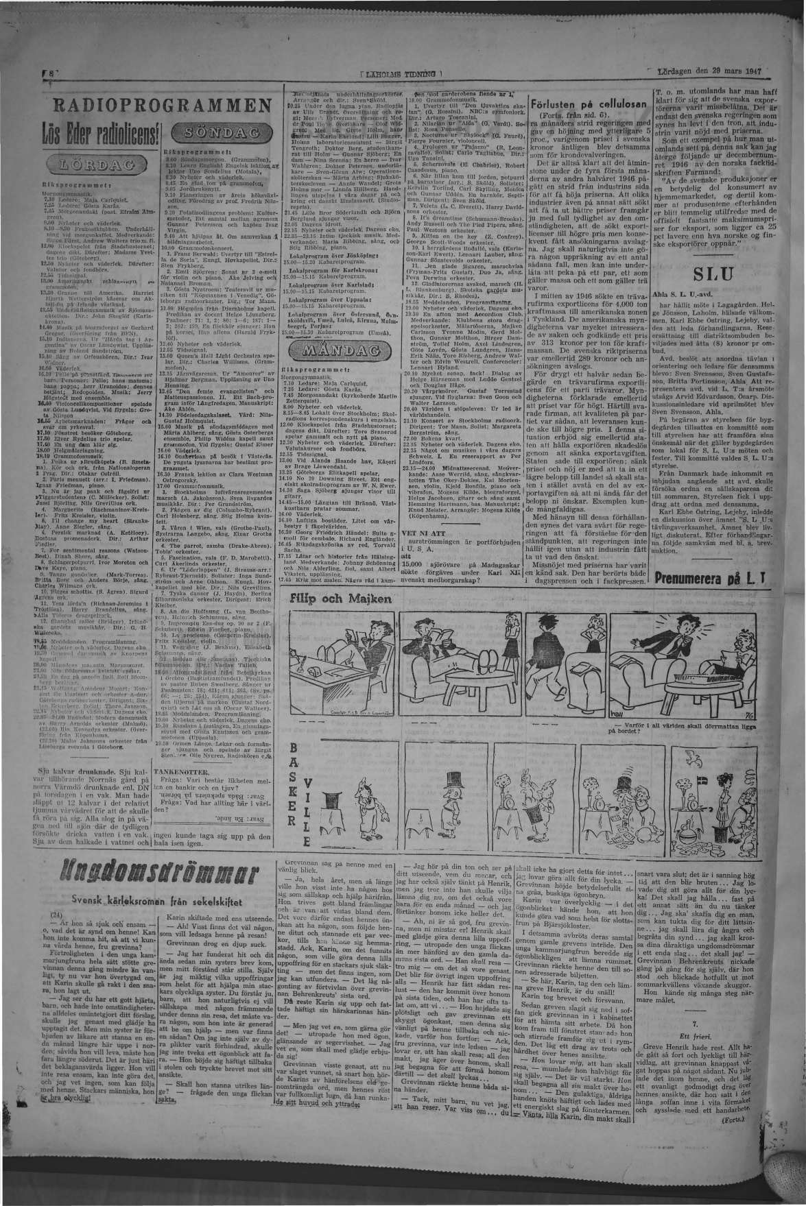 Laholms Tidning Lördag 29 mars 1947, sida 8