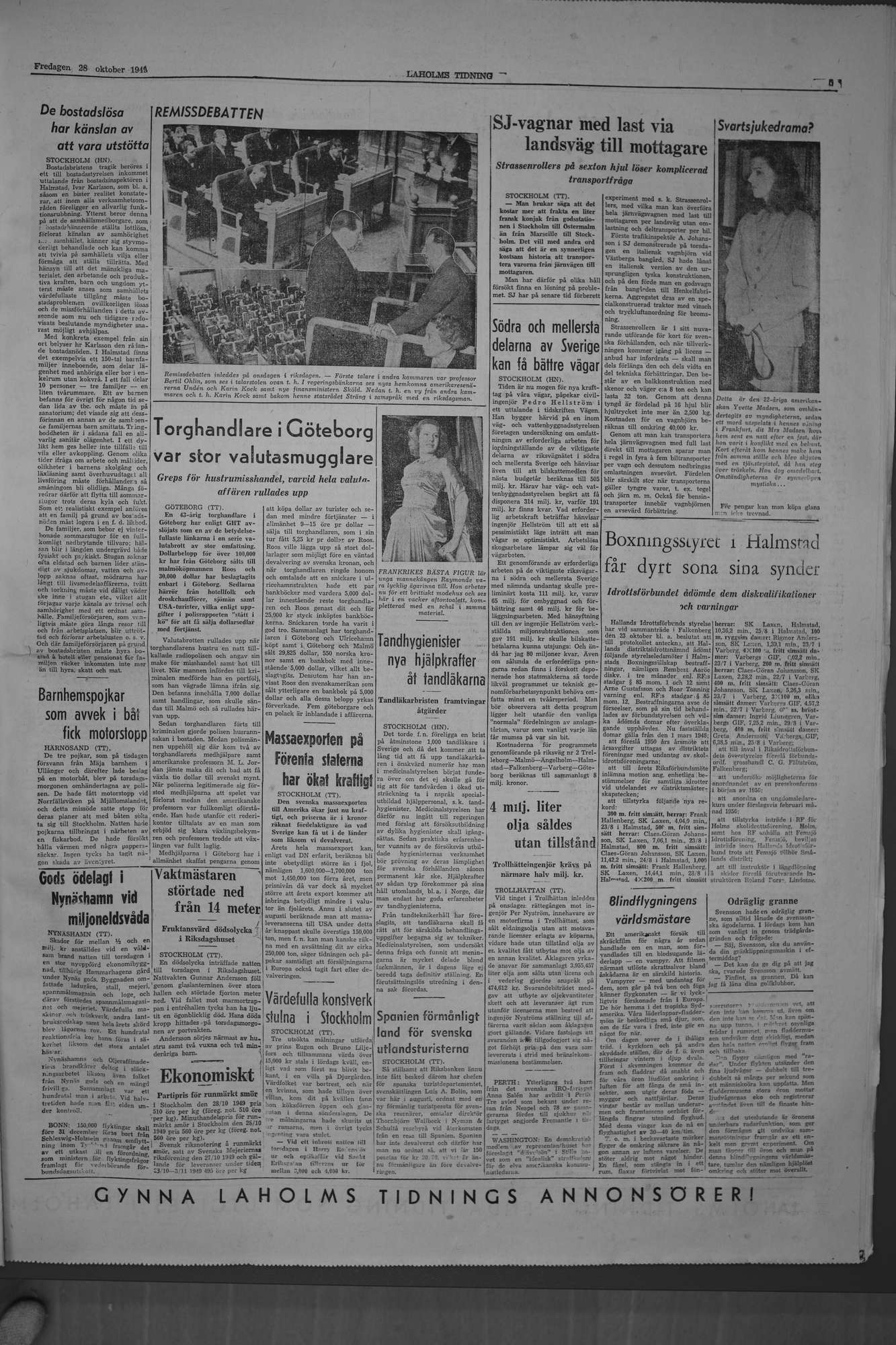 Laholms Tidning Fredag 28 oktober 1949, sida 5