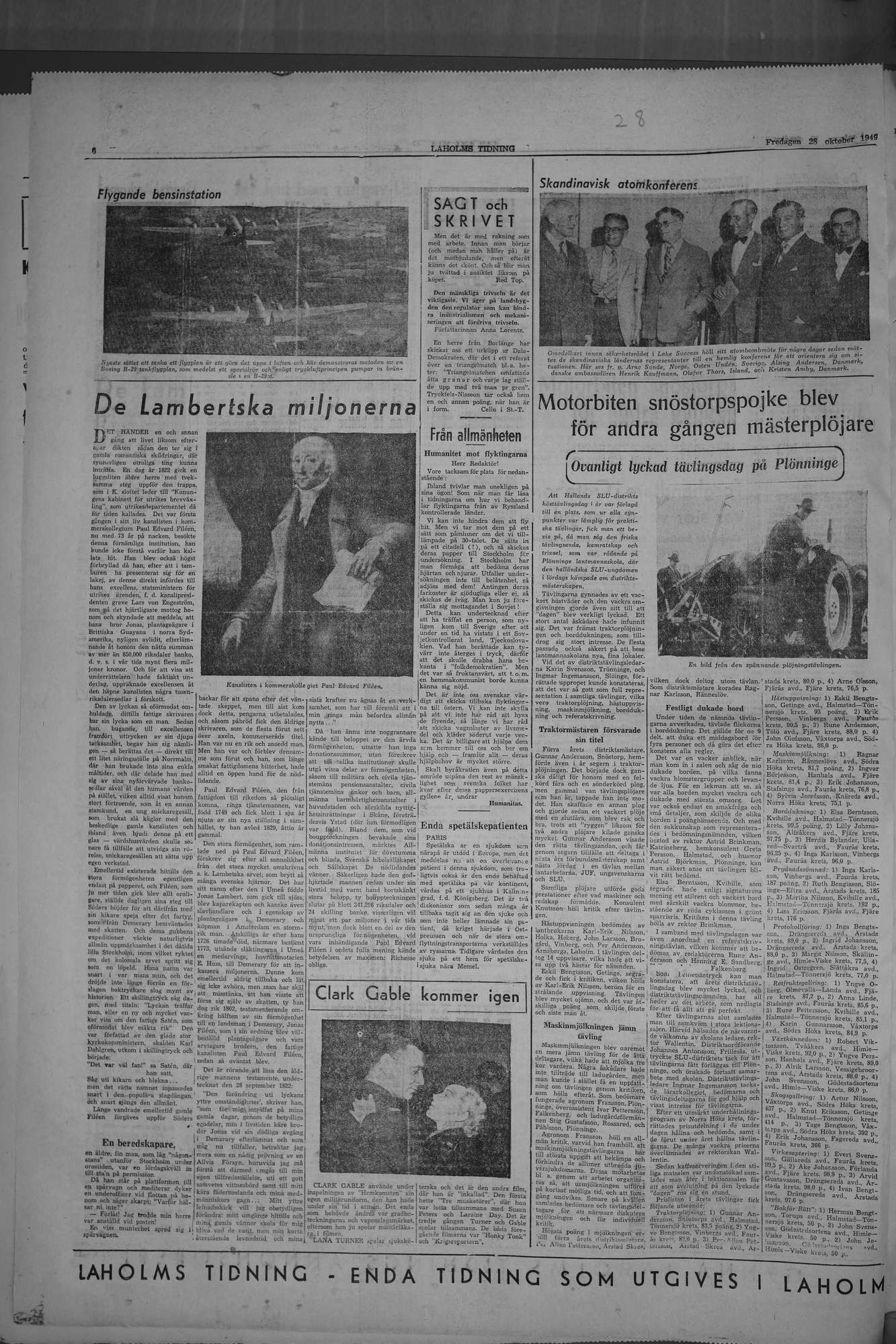 Laholms Tidning Fredag 28 oktober 1949, sida 6