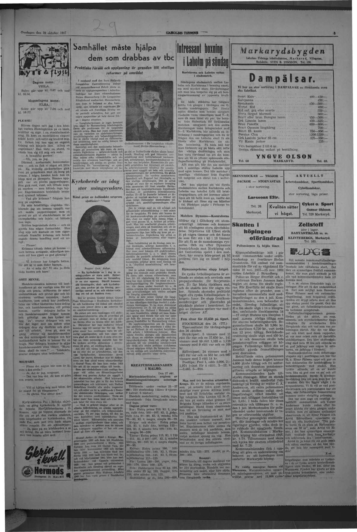 Laholms Tidning Onsdag 29 oktober 1947, sida 5