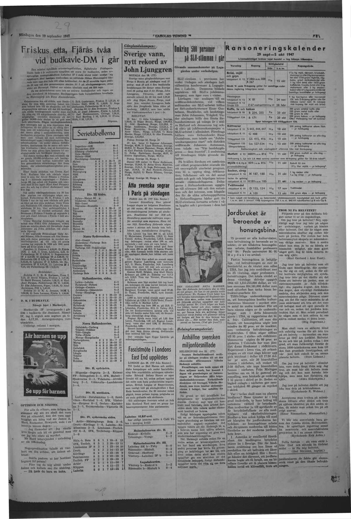 Laholms Tidning Måndag 29 september 1947, sida 5