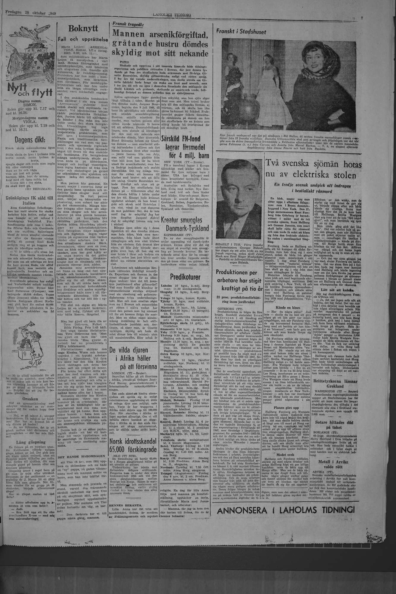 Laholms Tidning Fredag 28 oktober 1949, sida 7