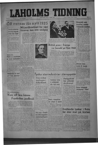 Förstasidan, Torsdag 3 april 1947