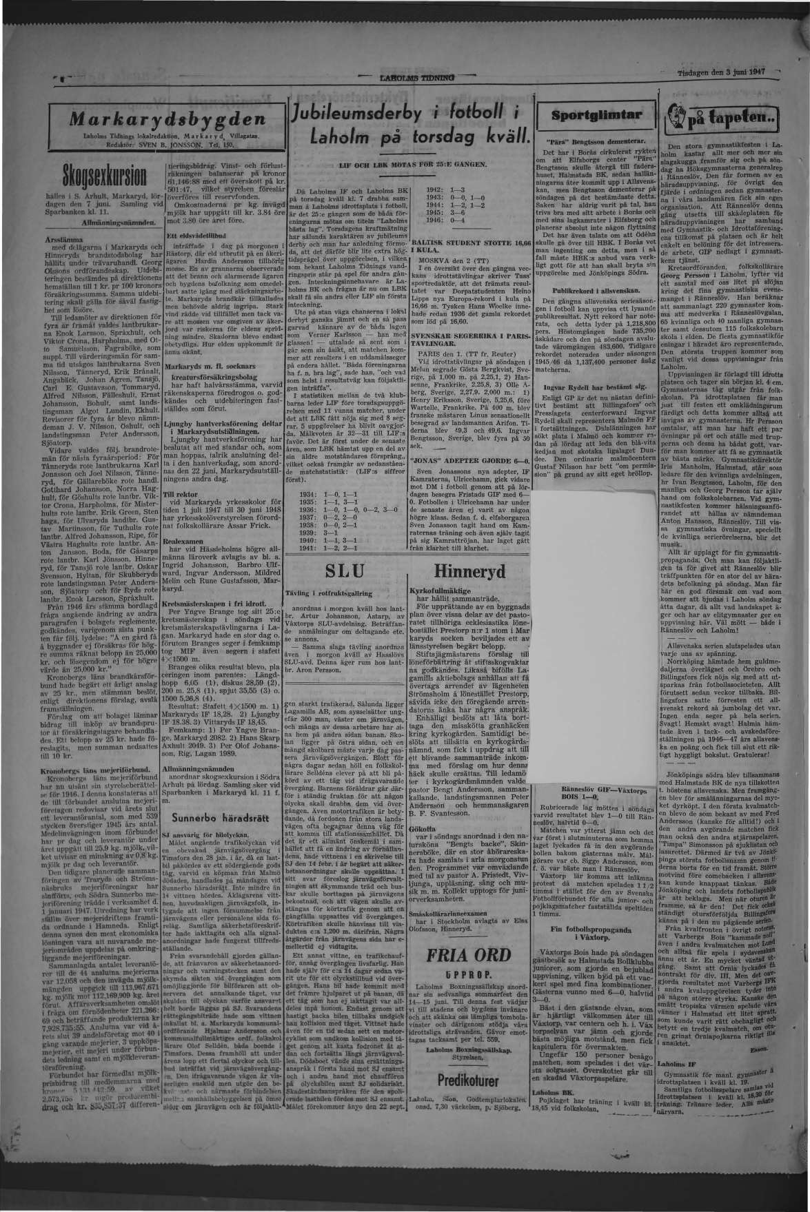 Laholms Tidning Tisdag 3 juni 1947, sida 4