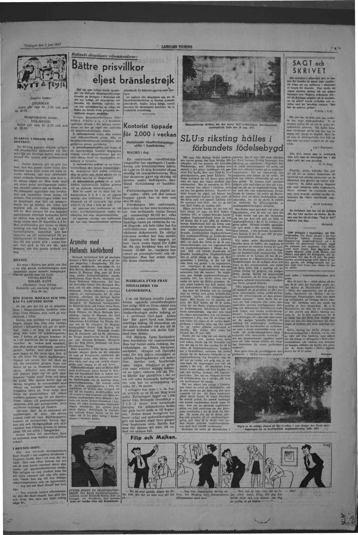 Laholms Tidning Tisdag 3 juni 1947, sida 5