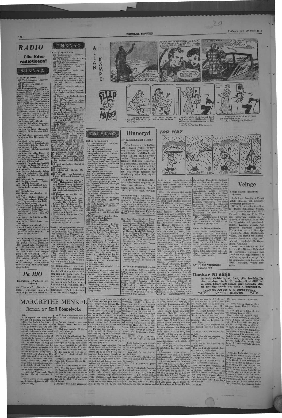 Laholms Tidning Tisdag 29 mars 1949, sida 6