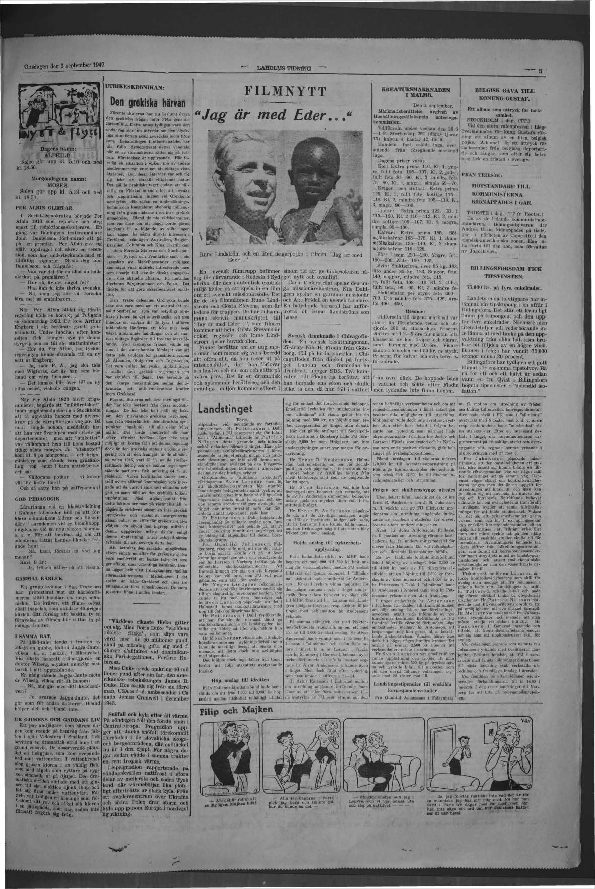 Laholms Tidning Onsdag 3 september 1947, sida 5