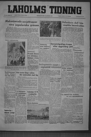 Förstasidan, Måndag 29 augusti 1949