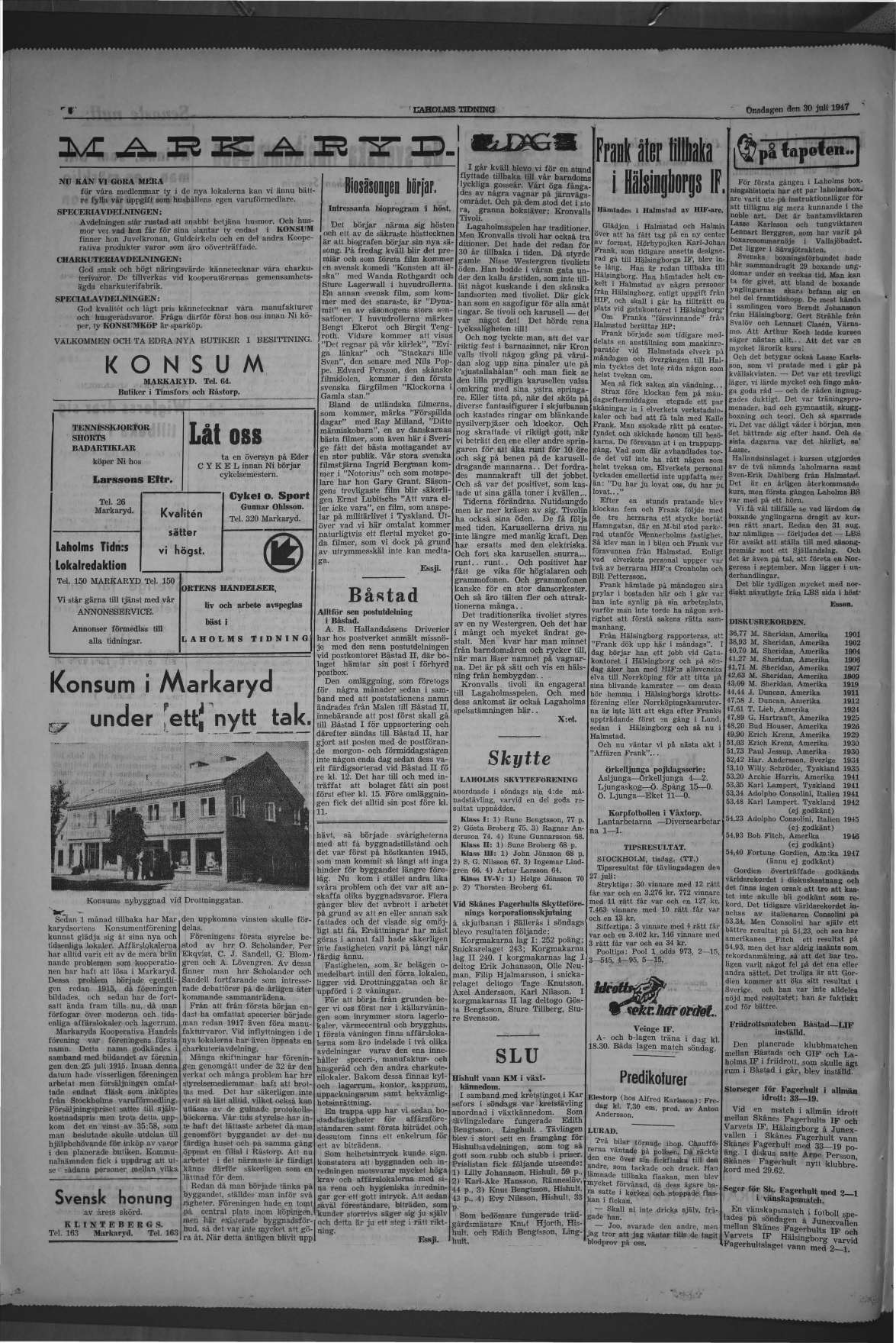 Laholms Tidning Onsdag 30 juli 1947, sida 4