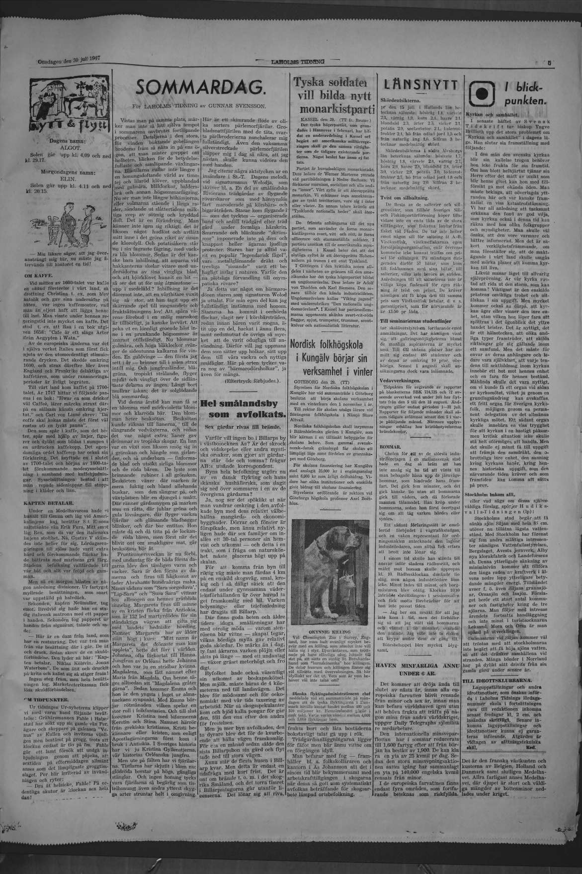 Laholms Tidning Onsdag 30 juli 1947, sida 5