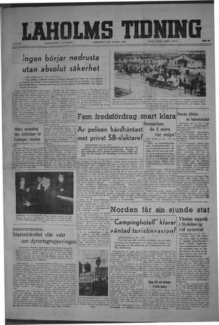 Förstasidan, Lördag 30 november 1946