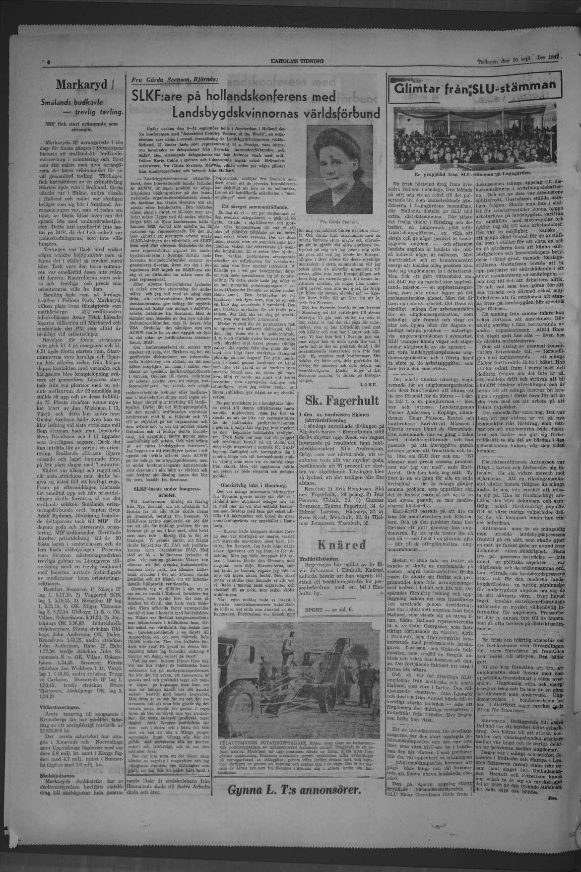 Laholms Tidning Tisdag 30 september 1947, sida 4