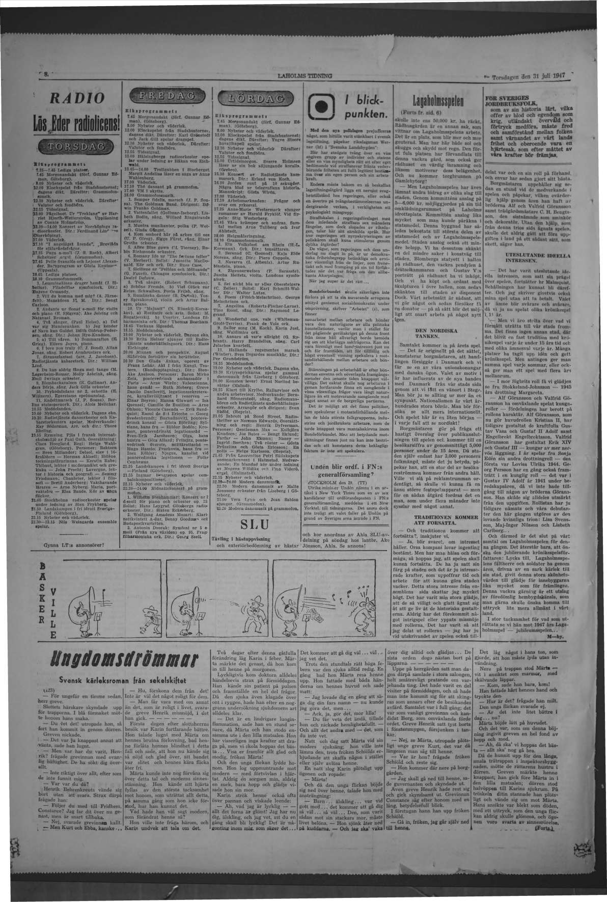 Laholms Tidning Torsdag 31 juli 1947, sida 8