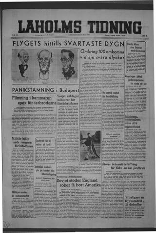 Förstasidan, Lördag 31 maj 1947