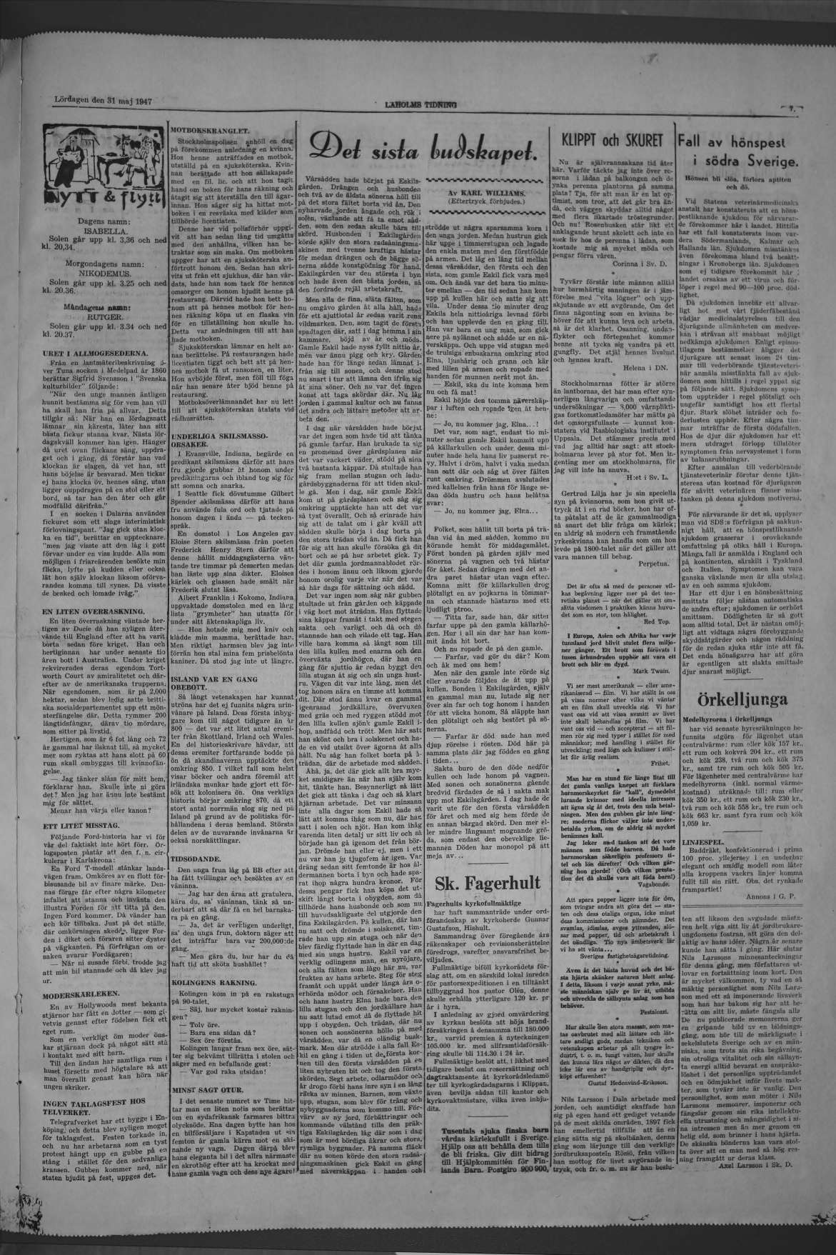 Laholms Tidning Lördag 31 maj 1947, sida 7
