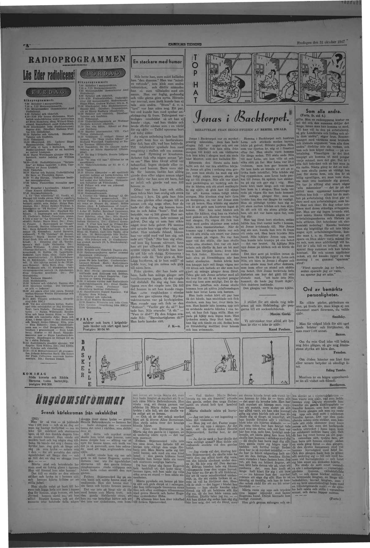 Laholms Tidning Fredag 31 oktober 1947, sida 8