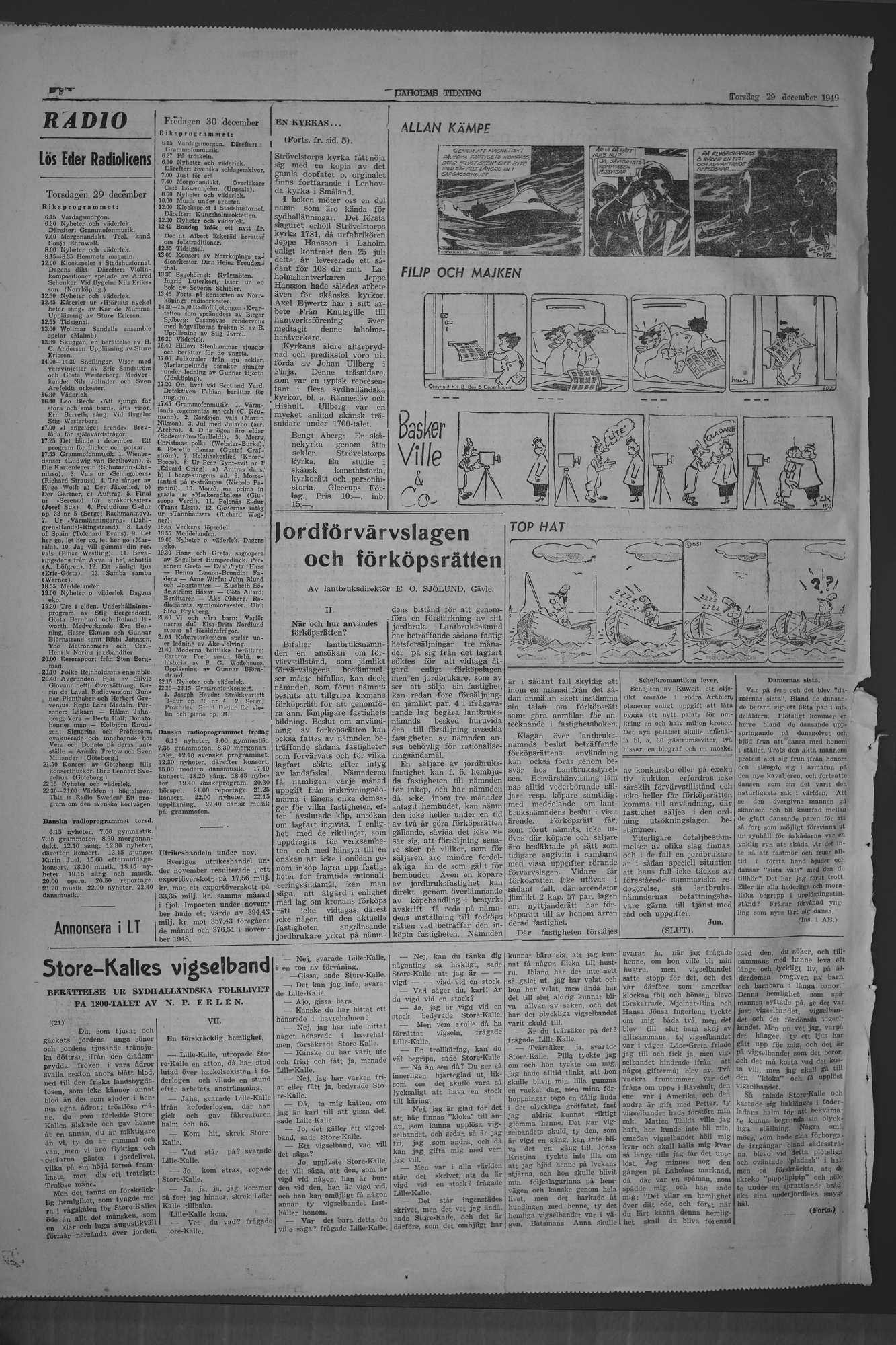 Laholms Tidning Torsdag 29 december 1949, sida 8