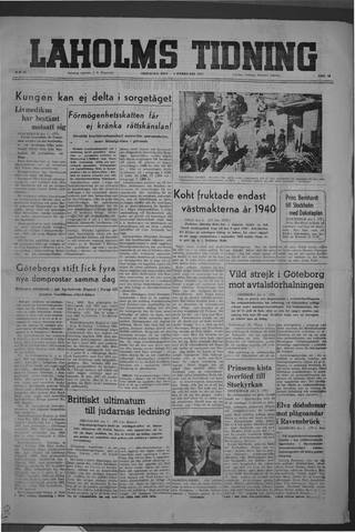 Förstasidan, Tisdag 4 februari 1947
