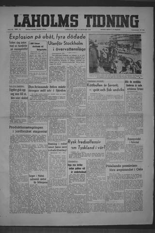 Förstasidan, Lördag 29 januari 1949