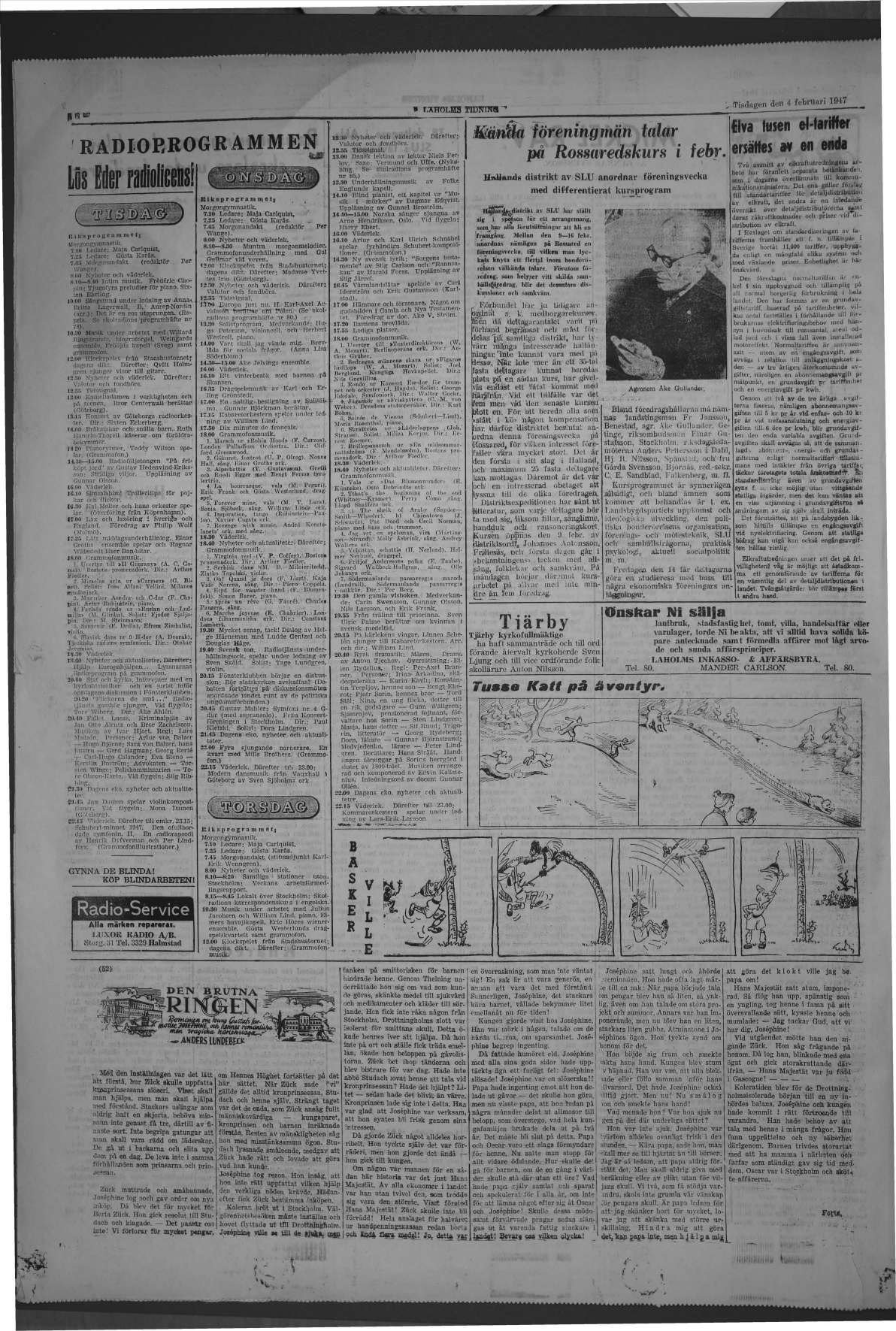 Laholms Tidning Tisdag 4 februari 1947, sida 6