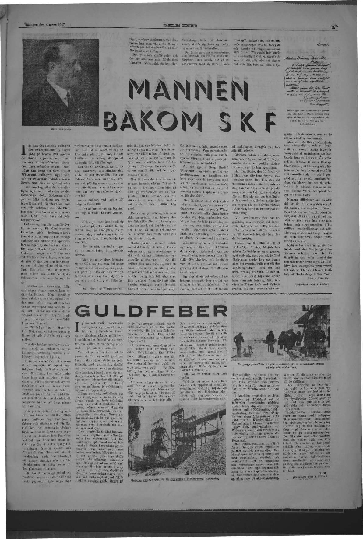 Laholms Tidning Tisdag 4 mars 1947, sida 5