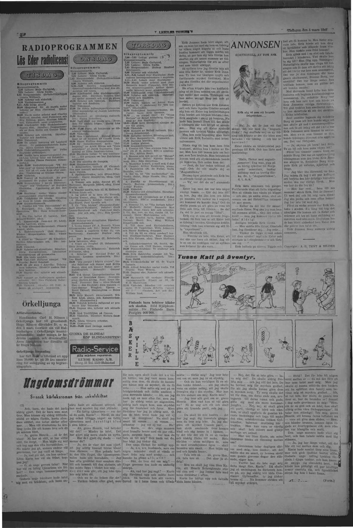 Laholms Tidning Tisdag 4 mars 1947, sida 6
