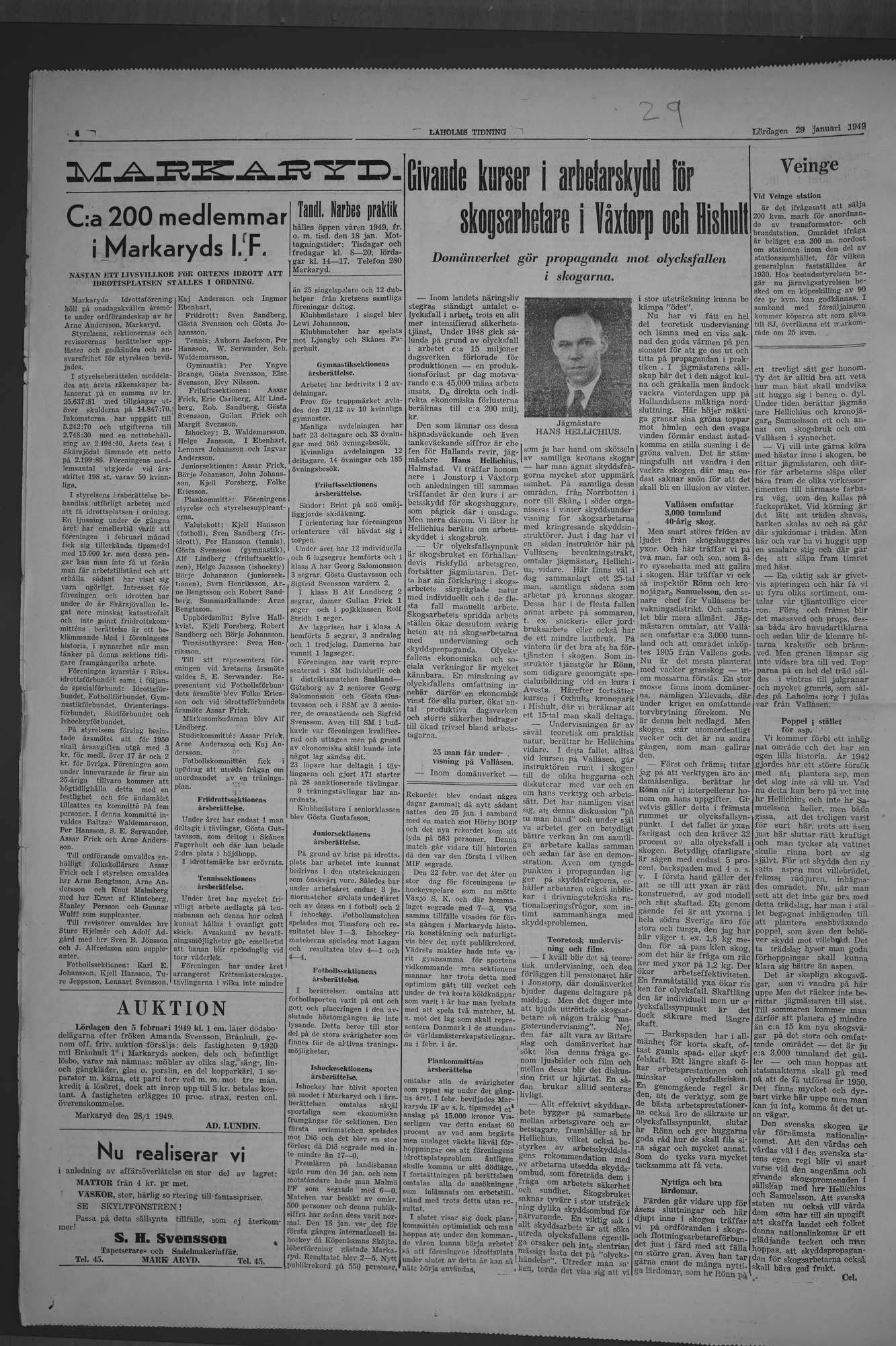 Laholms Tidning Lördag 29 januari 1949, sida 4