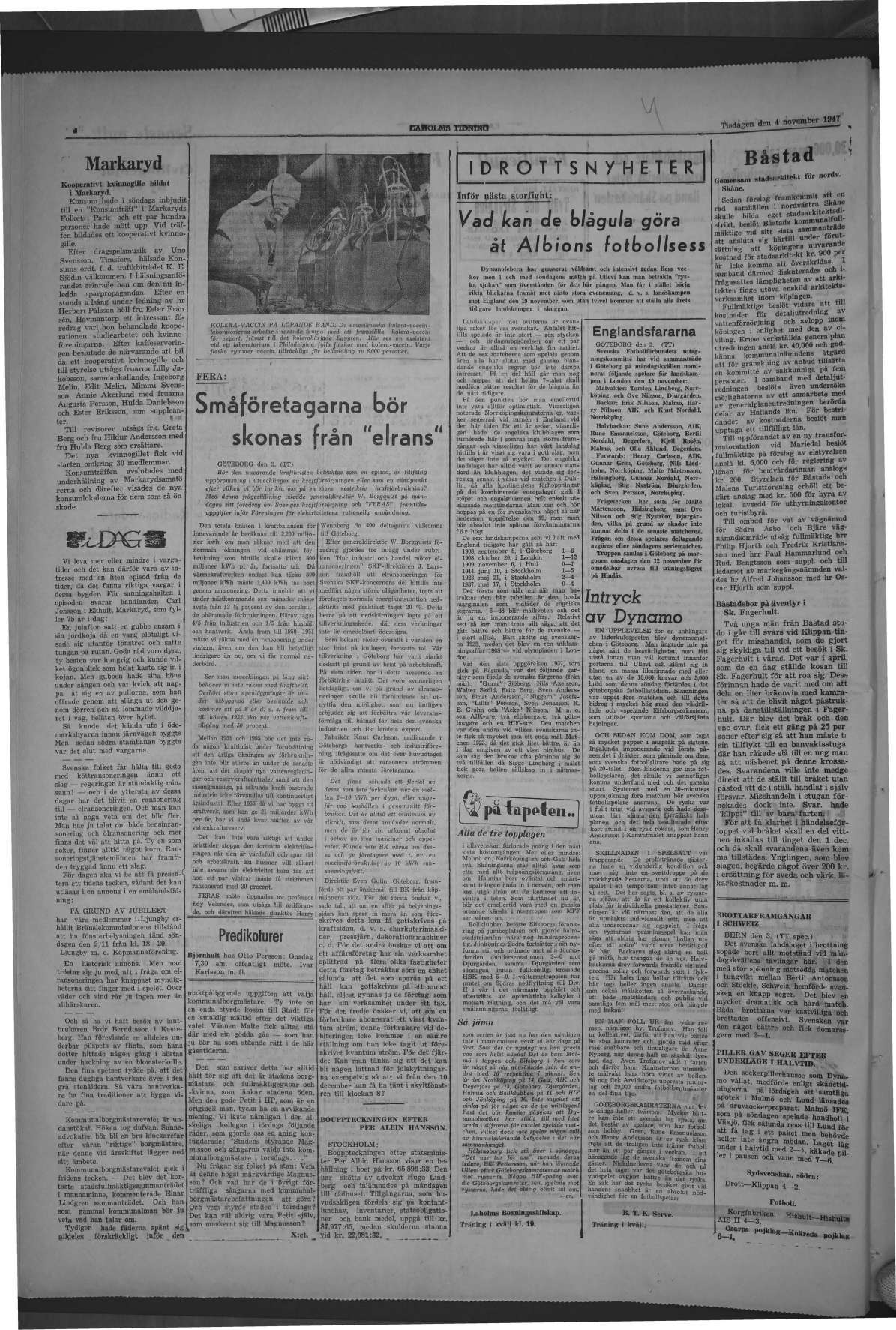 Laholms Tidning Tisdag 4 november 1947, sida 4