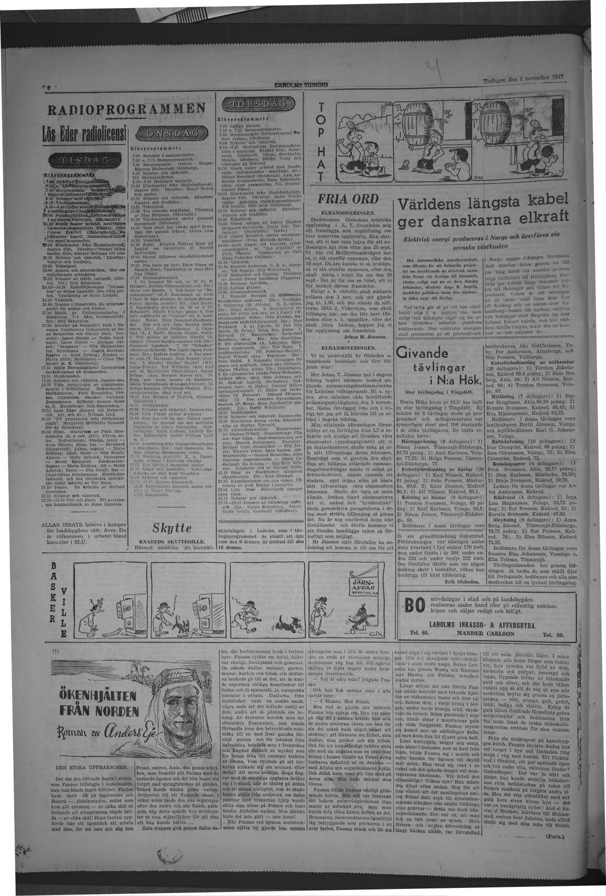 Laholms Tidning Tisdag 4 november 1947, sida 6
