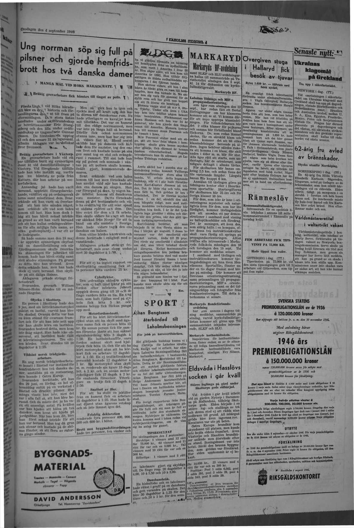 Laholms Tidning Onsdag 4 september 1946, sida 3