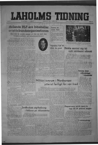 Förstasidan, Lördag 5 april 1947