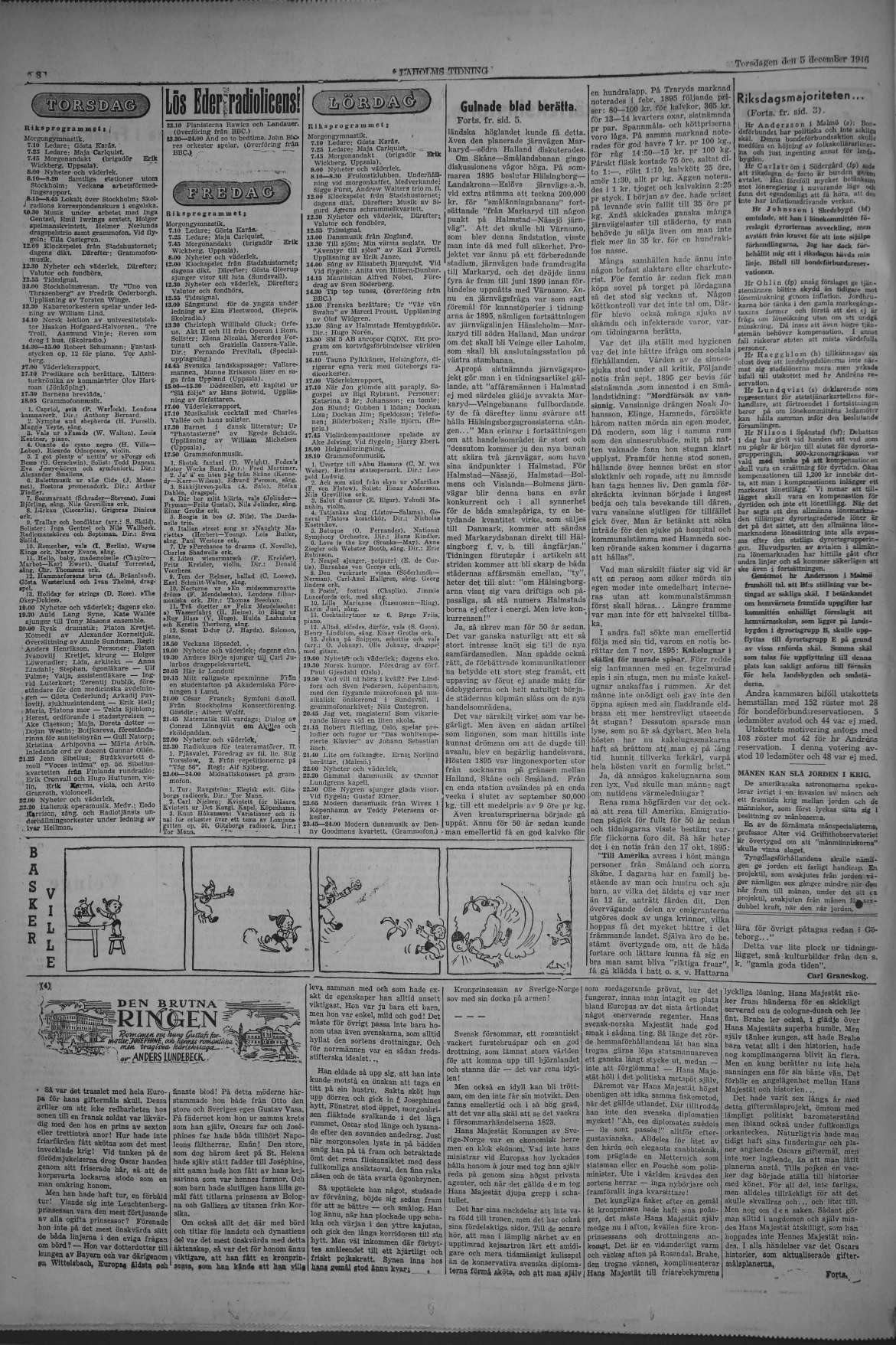 Laholms Tidning Torsdag 5 december 1946, sida 13